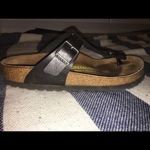 Black Birkenstock Gizeh Birko-Flor Sandals